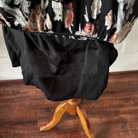 Floral Ribbed Maxi Dress Womens Small Tiered Ruffle Boho Chic Cottagecore Flowy - Picture 9 of 13